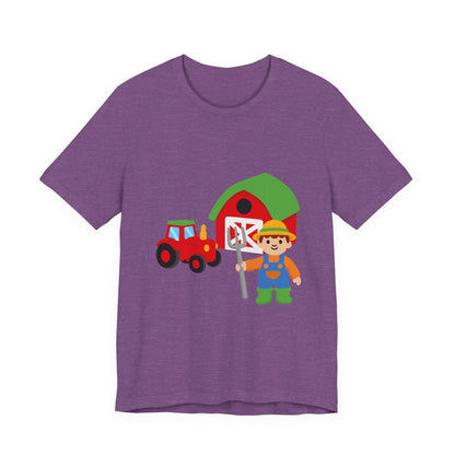 On the Farm T-Shirt – Cute Farmer, Tractor & Barn Design