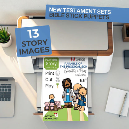 Prodigal Son Printable Bible Story Props DIY Craft Activity