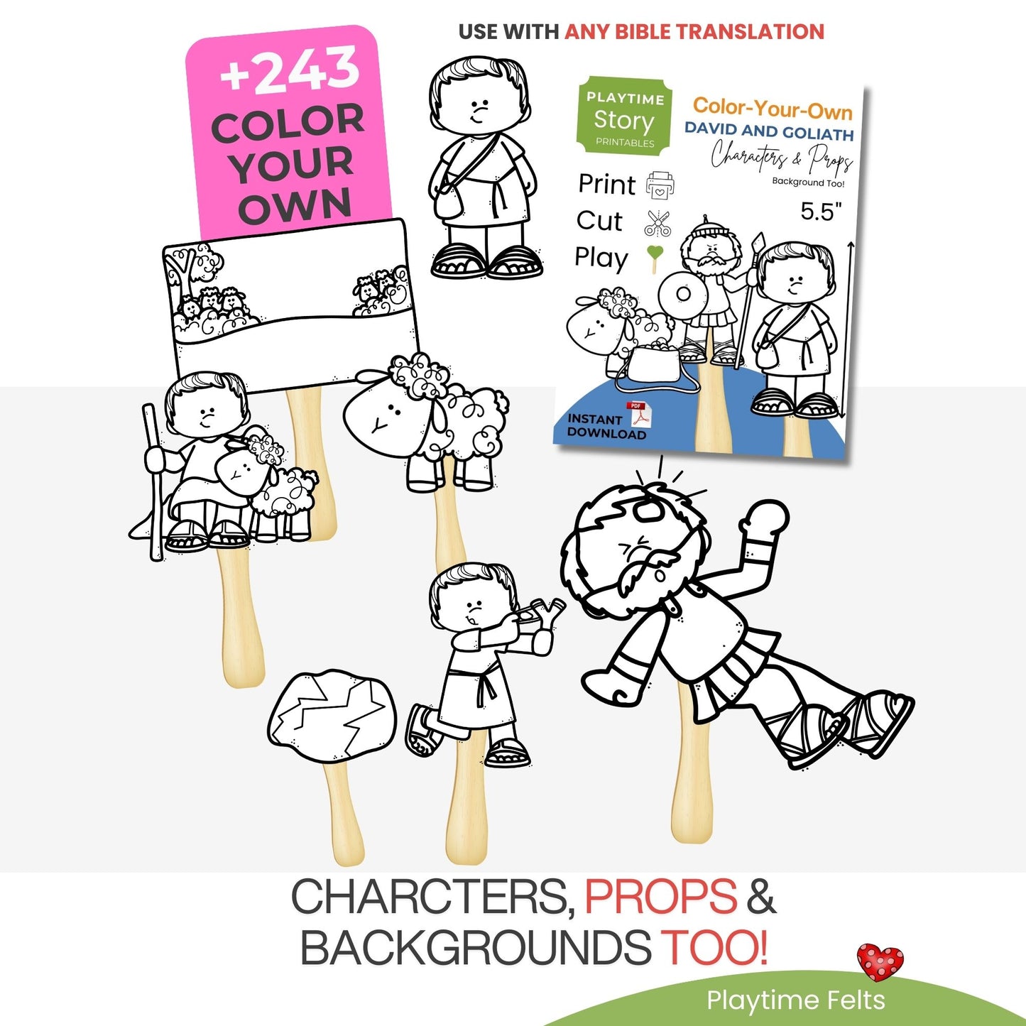 Old Testament Bible Story Props: Printable Felt Board Stories