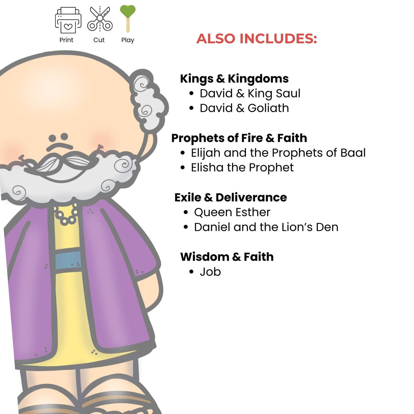 Old Testament Bible Story Props: Printable Felt Board Stories