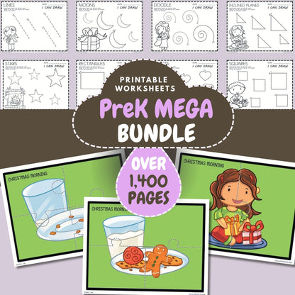 Preschool Worksheet Bundle: 1400+ Pages, Activity Printables PDF Download