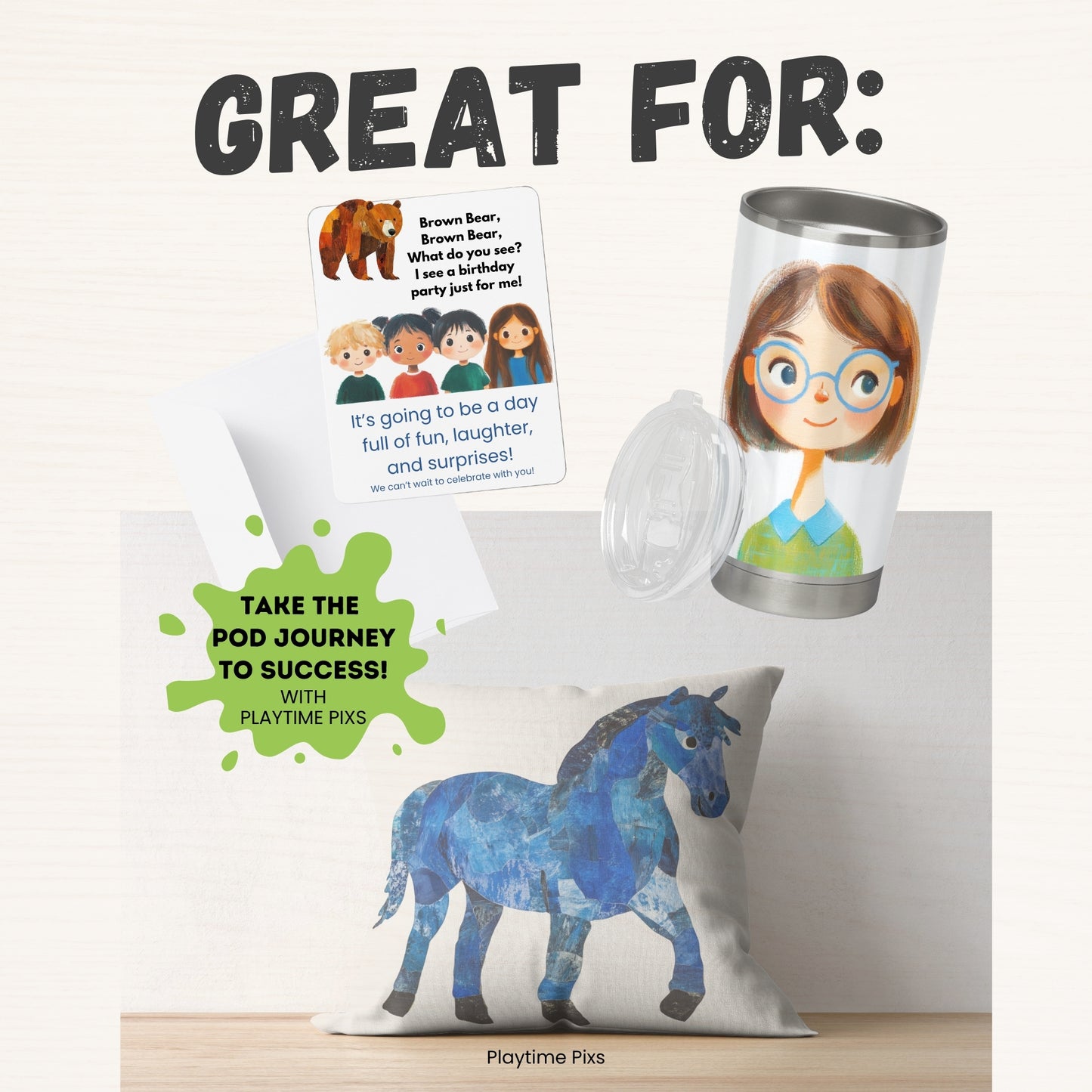 Brown Bear Clipart Bundle: Eric Carle Style Animal PNGs