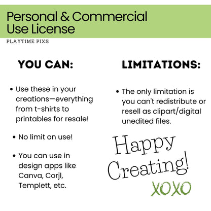 License agreement for personal and commercial use with text on a white background