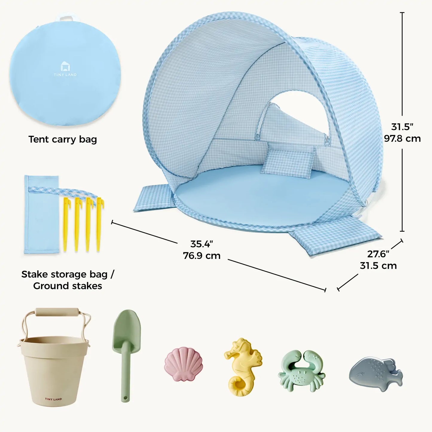 Tiny Land® One-Stop Beach Toy & Tent Set