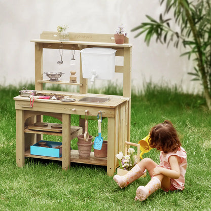 Tiny Land® Mud Kitchen - DuoPlay Outdoor Play Kitchen for Kids