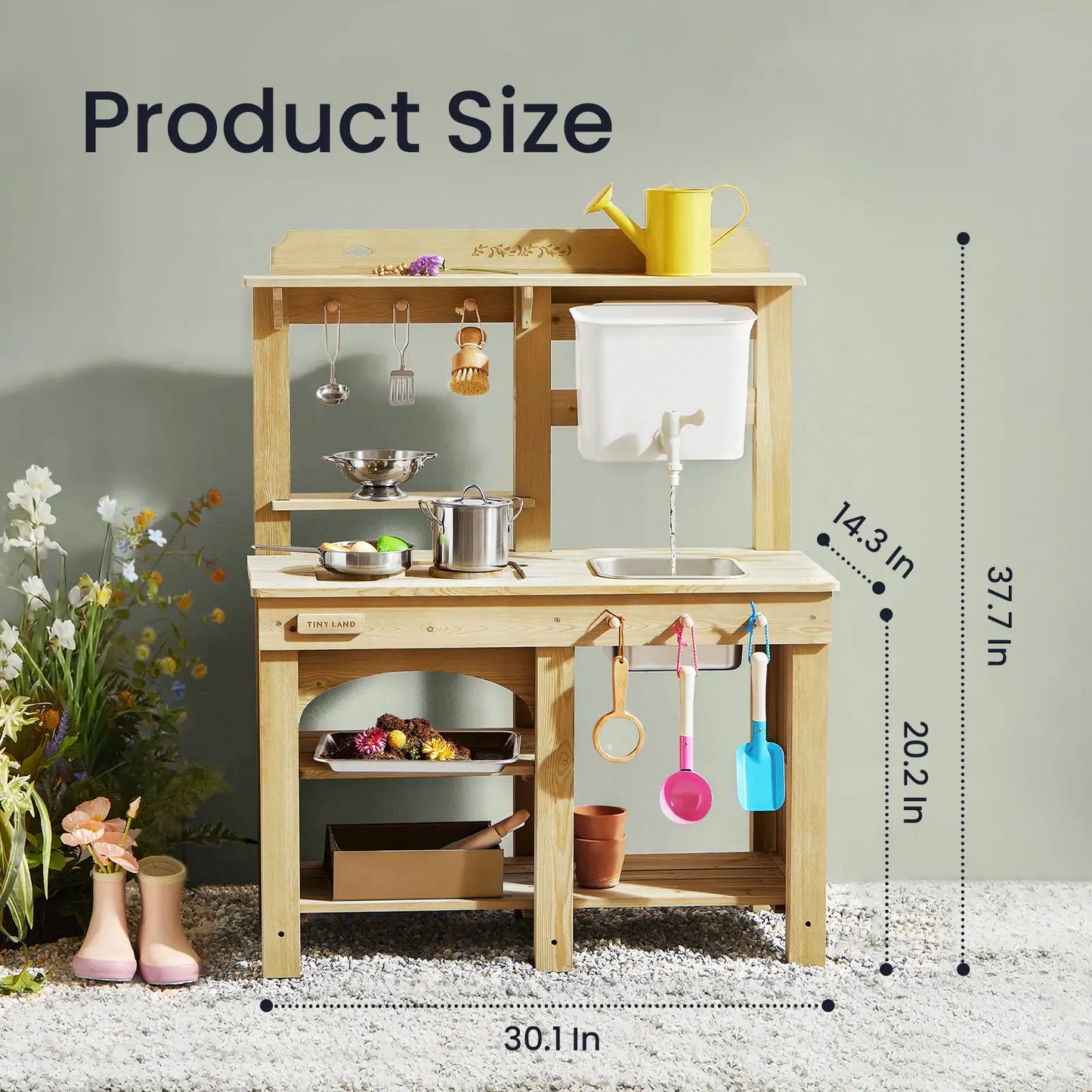 Tiny Land® Mud Kitchen - DuoPlay Outdoor Play Kitchen for Kids