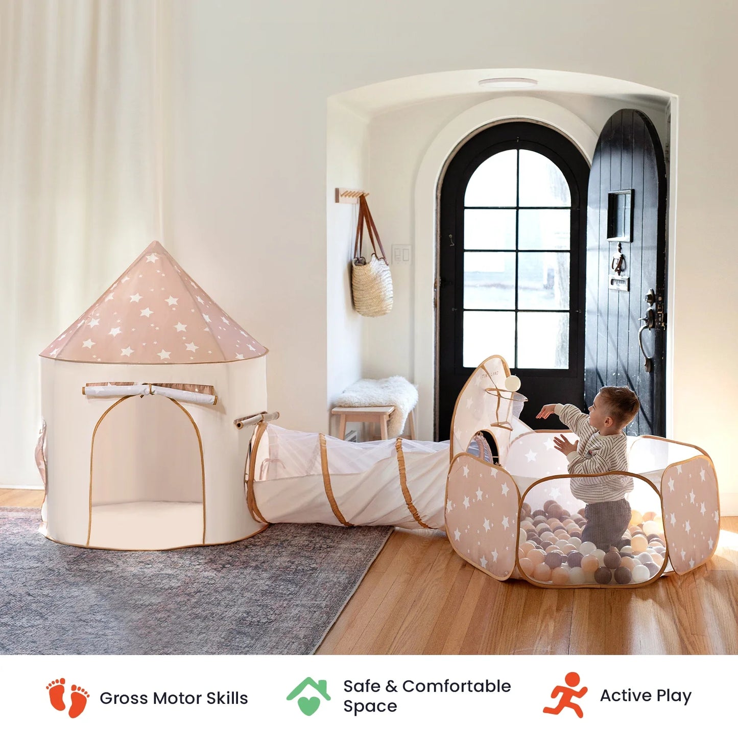 Tiny Land® Compact Adventure 3-in-1 Play Tunnel With no Balls
