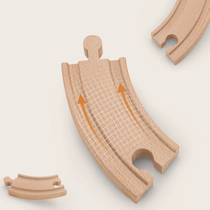 Smooth eco-friendly wooden pieces safe for toddlers and easy to attach to each other