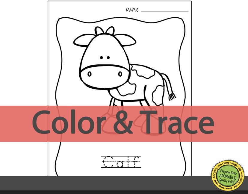 Baby Farm Animals Color, Trace, Cut & Paste Variety Pack 📥 INSTANT Download - Preschool Activity Sheets Playtime Felts