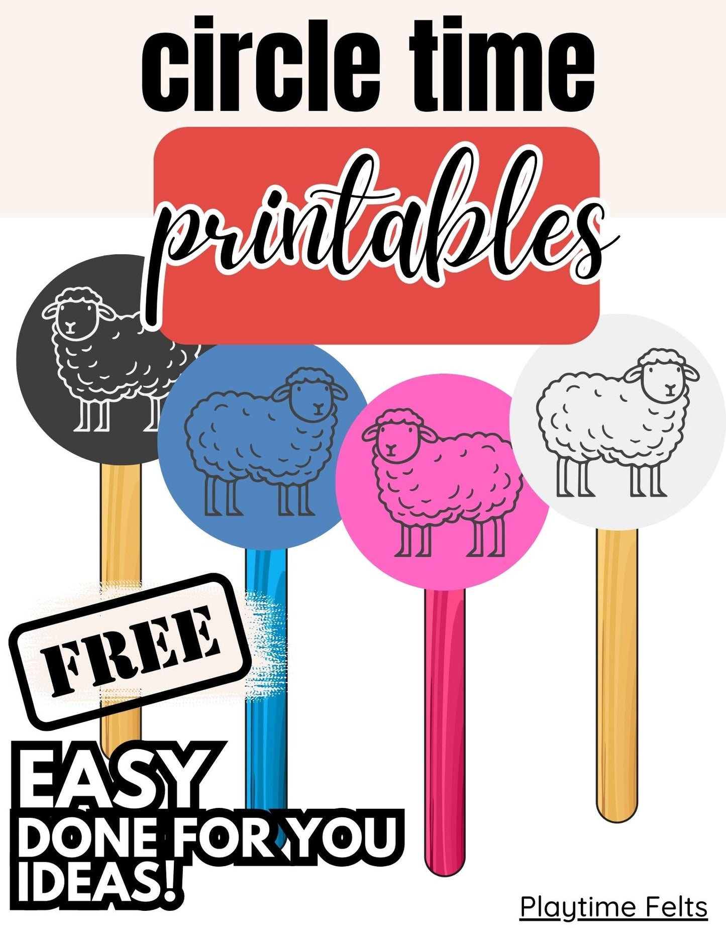 FREE Baa Baa Black Sheep Circle Time Story Props - Preschool Activity Sheets Playtime Felts