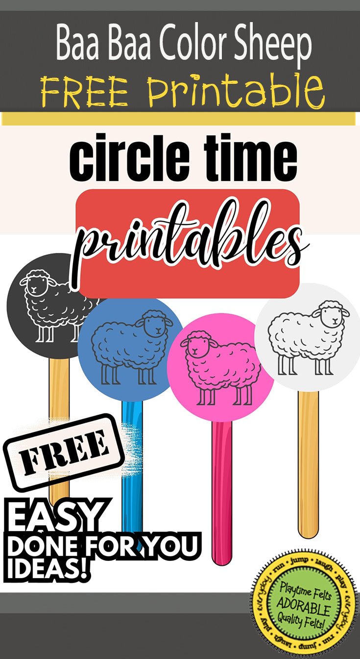 FREE Baa Baa Black Sheep Circle Time Story Props - Preschool Activity Sheets Playtime Felts