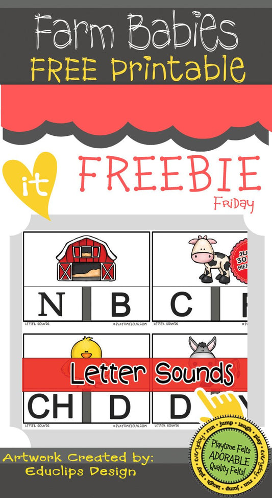 FREE Farm Animals Beginning Letter Sounds Printables - Preschool Activity Sheets Playtime Felts