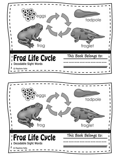 FREE Frog Life Cycle Beginning Readers Mini Book - Preschool Activity Sheets Playtime Felts