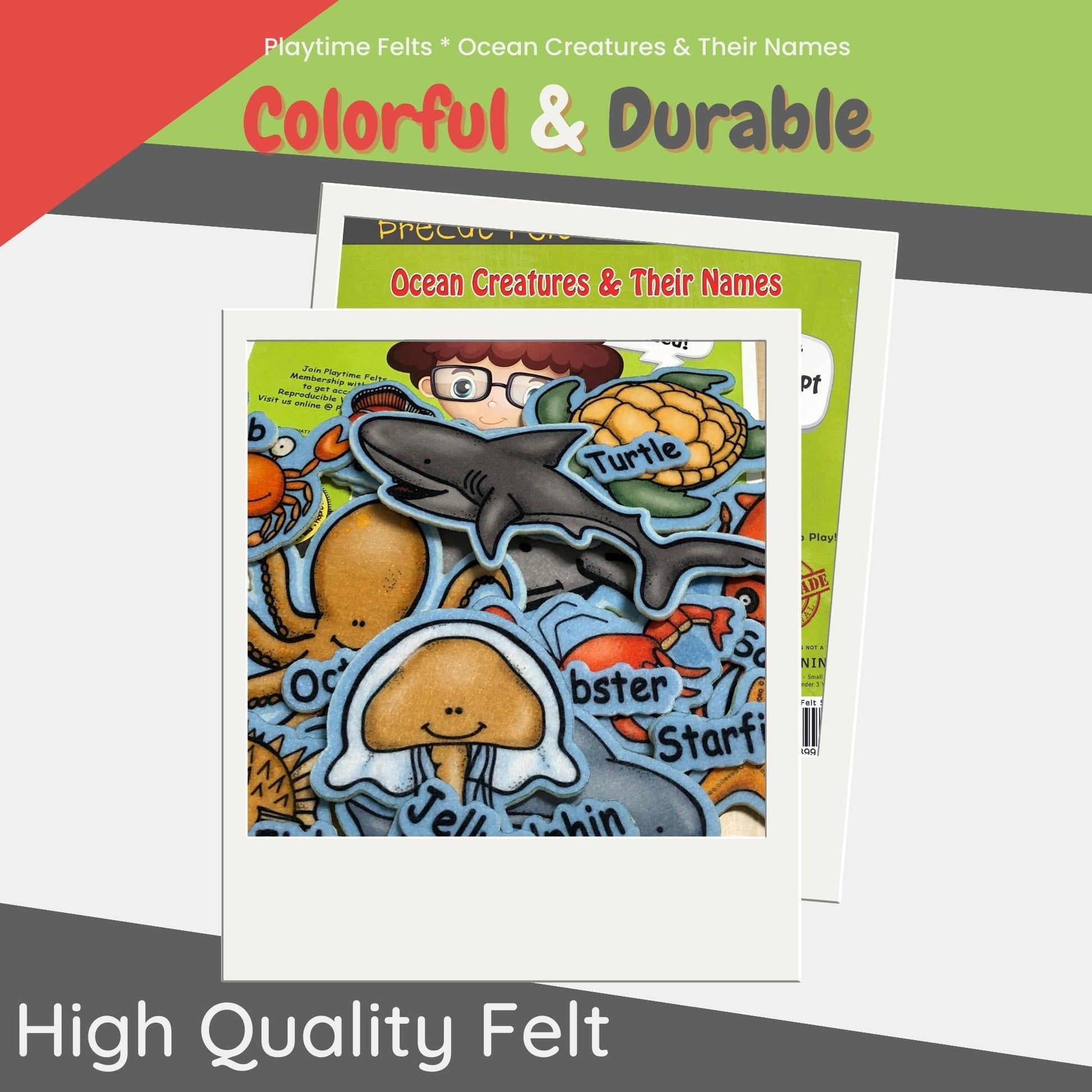 Ocean Animals and Their Names Felt Board Story Set for Preschool - Felt Board Stories for Preschool Classroom Playtime Felts