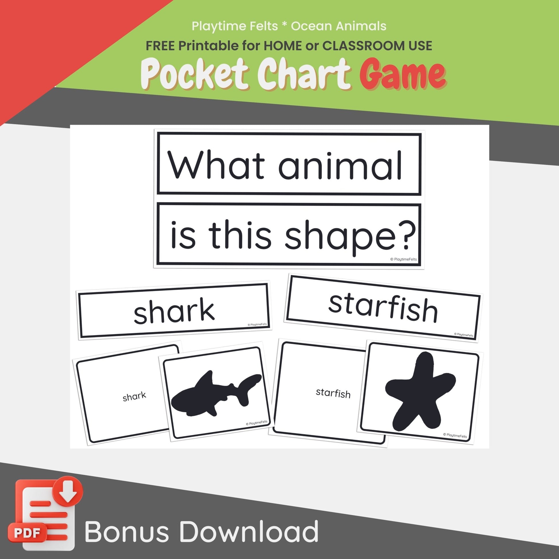 Ocean Animals and Their Names Felt Board Story Set for Preschool - Felt Board Stories for Preschool Classroom Playtime Felts