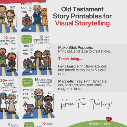Old Testament Bible Story Props: Printable Felt Board Stories