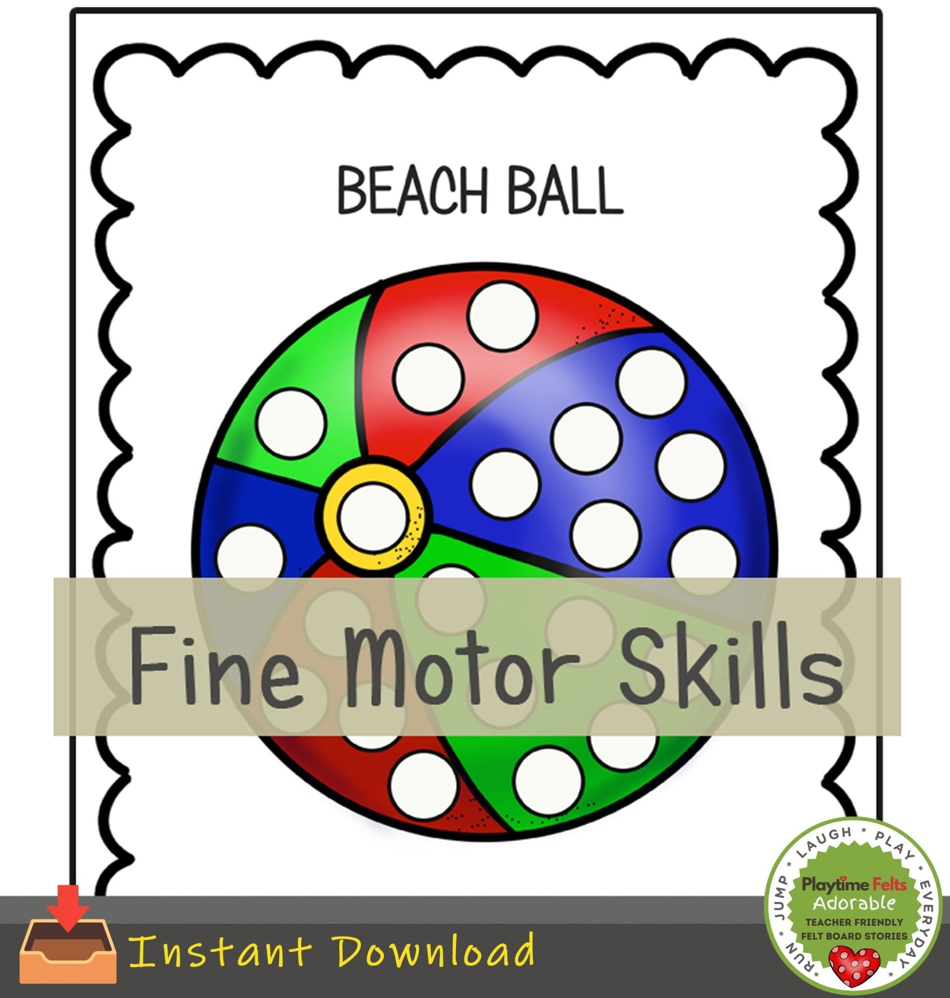 Printable Preschool Activities Color, Trace, Cut & Paste Variety Pack Day at the Beach - Preschool Activity Sheets Playtime Felts