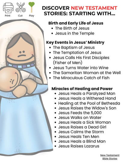 Stories of Jesus Bible Story Printables Mega BUNDLE - Story Printables Playtime Felts