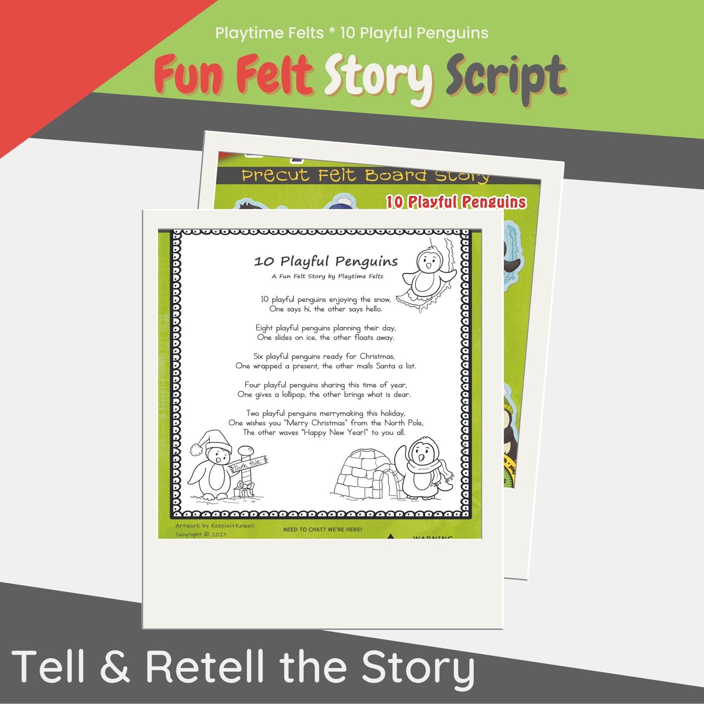 10 Playful Penguins Felt Board Story for Preschoolers - Felt Board Stories for Preschool Classroom Playtime Felts