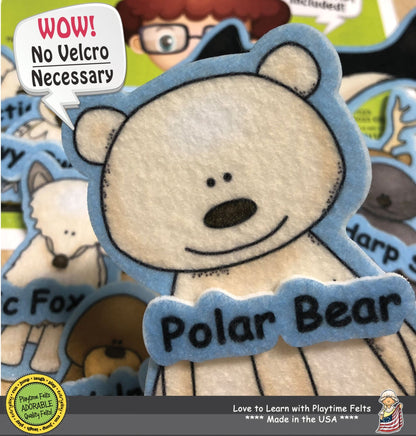 Arctic Animals and Their Names | Felt Board Stories moveable felt images for kindergarten. Unique story time activities!