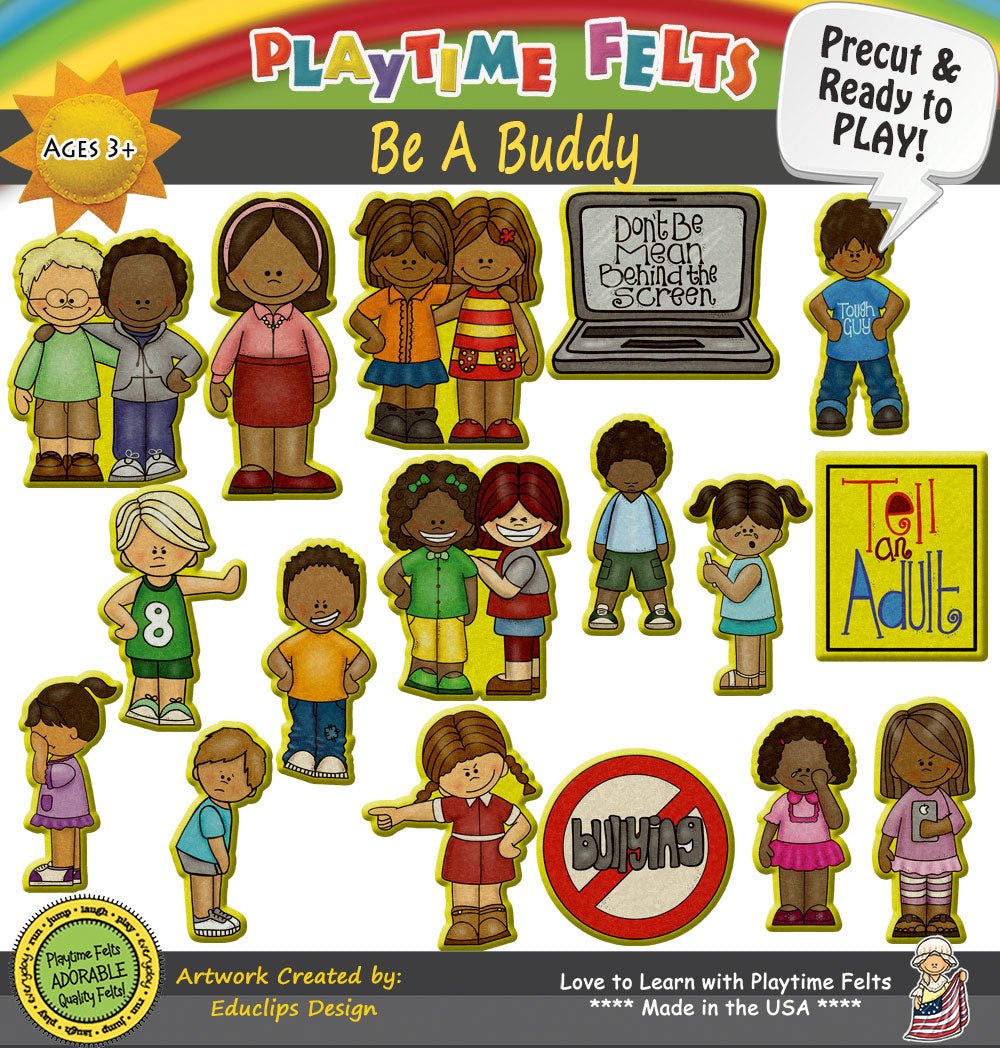 Be a Buddy | Felt Board Story Set for Preschool - Felt Board Stories for Preschool Classroom Playtime Felts