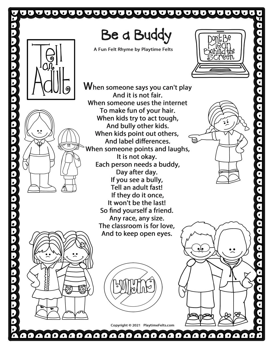 Be a Buddy | Felt Board Story Set for Preschool - Felt Board Stories for Preschool Classroom Playtime Felts