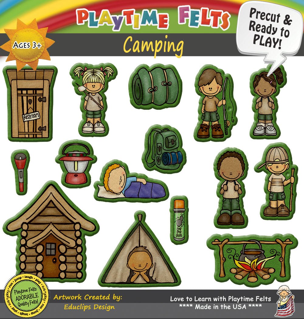 Camping Felt Board Story Set for Preschool - Felt Board Stories for Preschool Classroom Playtime Felts