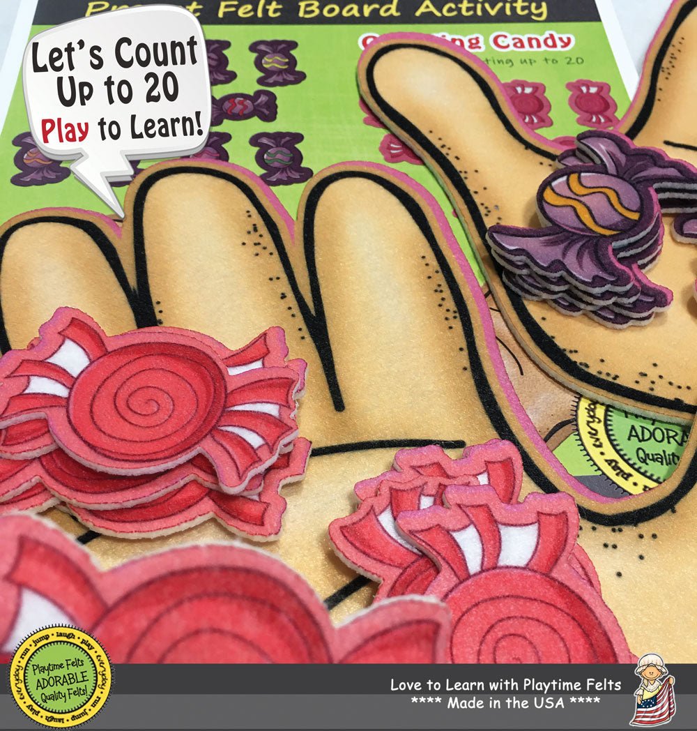 Circle Time Felt Board Activity Counting Candy - Felt Board Stories for Preschool Classroom Playtime Felts