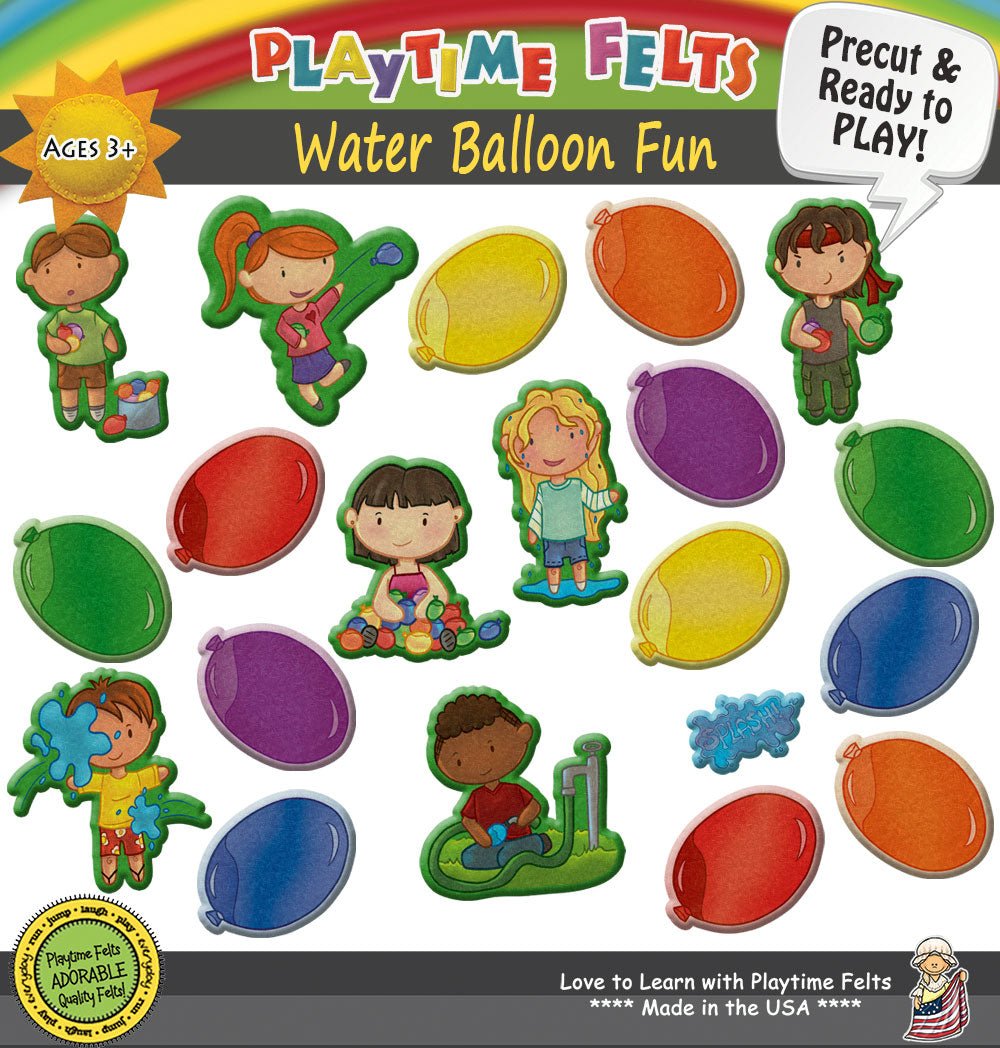 Color Water Balloons Flannel Stories for Preschoolers - Felt Board Stories for Preschool Classroom Playtime Felts