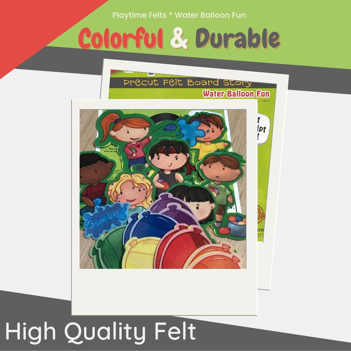 Color Water Balloons Flannel Stories for Preschoolers - Felt Board Stories for Preschool Classroom Playtime Felts