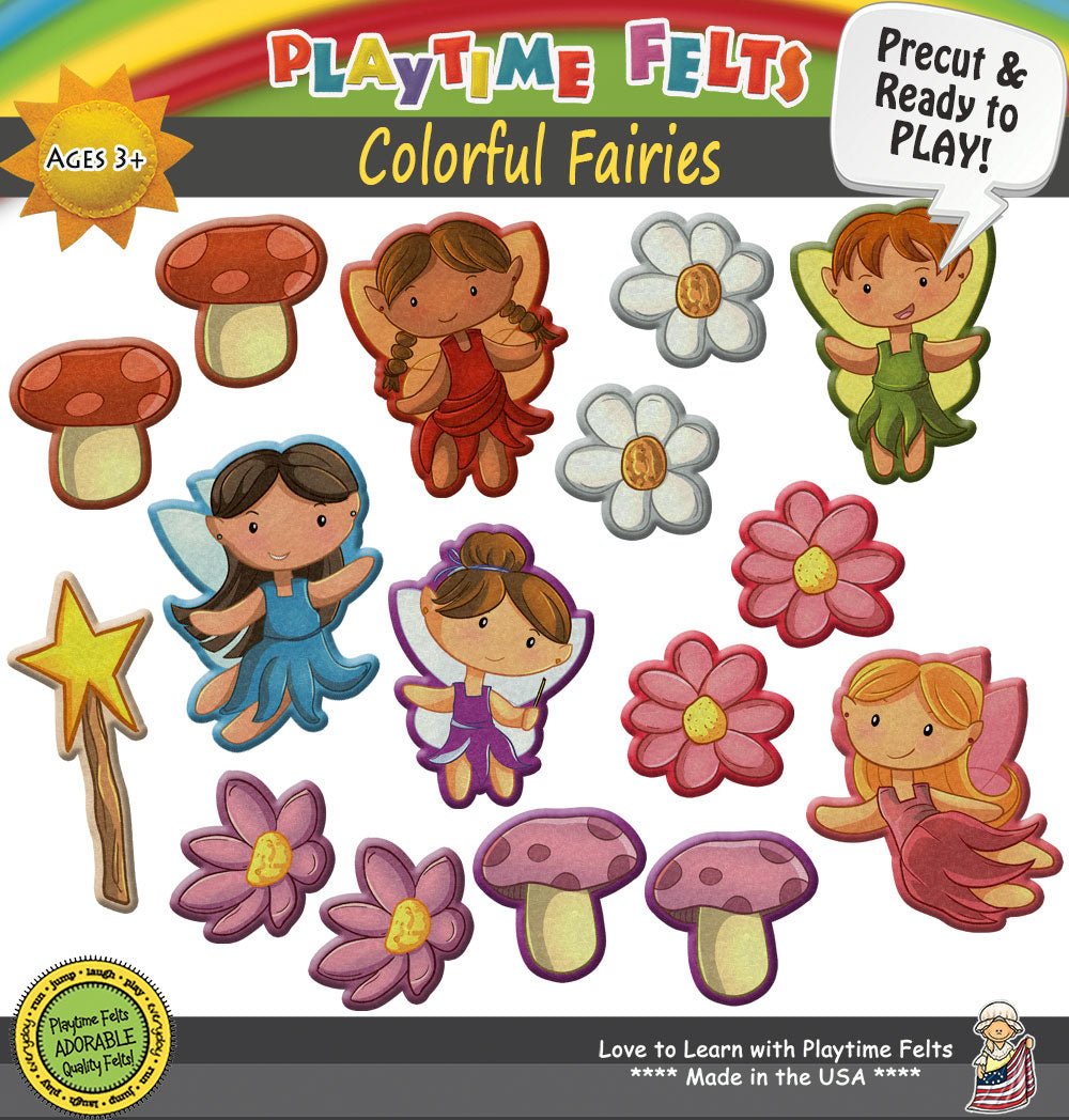 Colorful Spring Fairies Pretend Play Activities for Preschoolers - Felt Board Stories for Preschool Classroom Playtime Felts