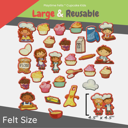 Cupcake Kids Preschool Activity Felt Board Play - Felt Board Stories for Preschool Classroom Playtime Felts