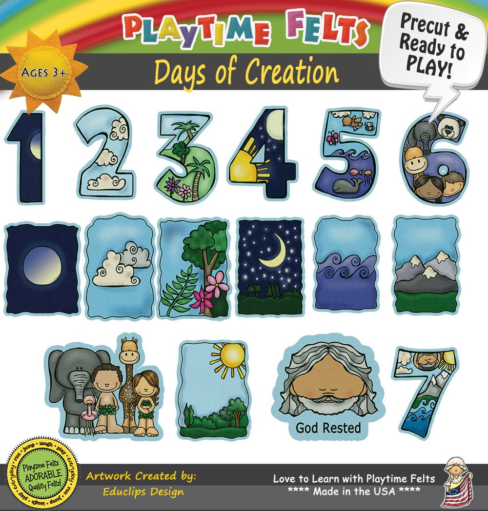 Days of Creation | Felt Board Bible Stories for Preschool - Felt Board Stories for Preschool Classroom Playtime Felts