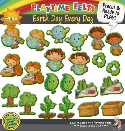 Earth Day Every Day Felt Board Story for Preschoolers - Felt Board Stories for Preschool Classroom Playtime Felts
