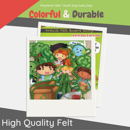 Earth Day Every Day Felt Board Story for Preschoolers - Felt Board Stories for Preschool Classroom Playtime Felts