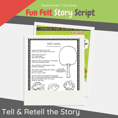 Fall Leaves Felt Board Play Counting and Patterns - Felt Board Stories for Preschool Classroom Playtime Felts