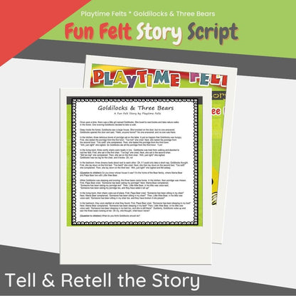 Goldilocks and the Three Bears Felt Board Story - Felt Board Stories for Preschool Classroom Playtime Felts