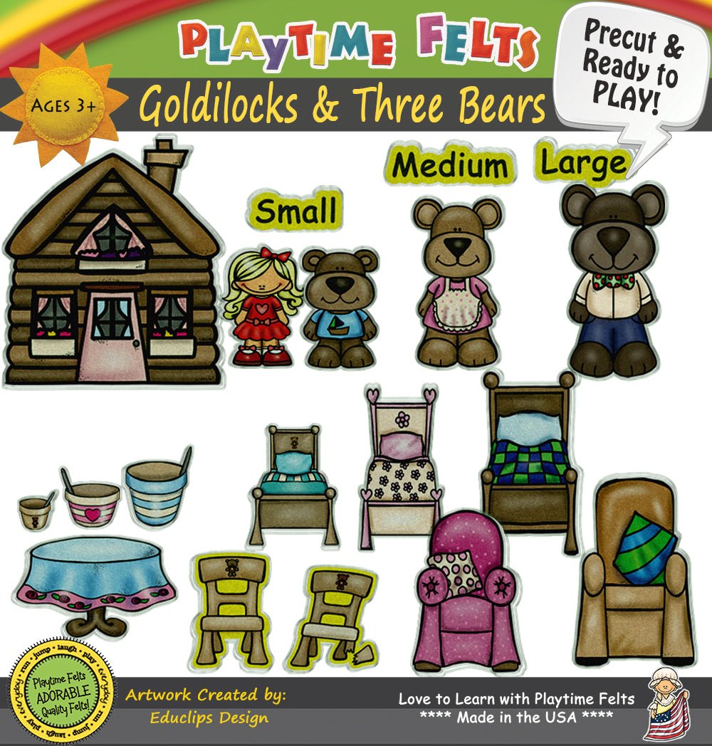 Goldilocks and the Three Bears Felt Story for Flannel Board – Playtime Felts goldilocks-and-the-three-bears-felt-story-for-flannel-board-playtime-felts