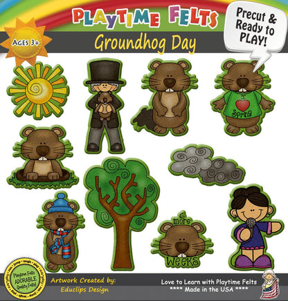 Groundhog Day | Felt Board Story Set for Preschool - Felt Board Stories for Preschool Classroom Playtime Felts