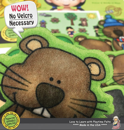 Groundhog Day | Felt Board Story Set for Preschool - Felt Board Stories for Preschool Classroom Playtime Felts
