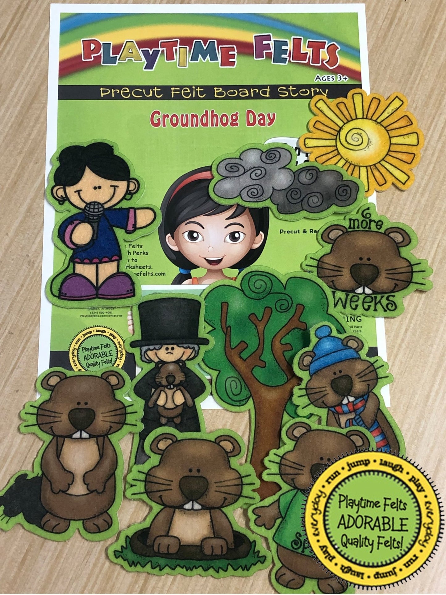 Groundhog Day | Felt Board Story Set for Preschool - Felt Board Stories for Preschool Classroom Playtime Felts