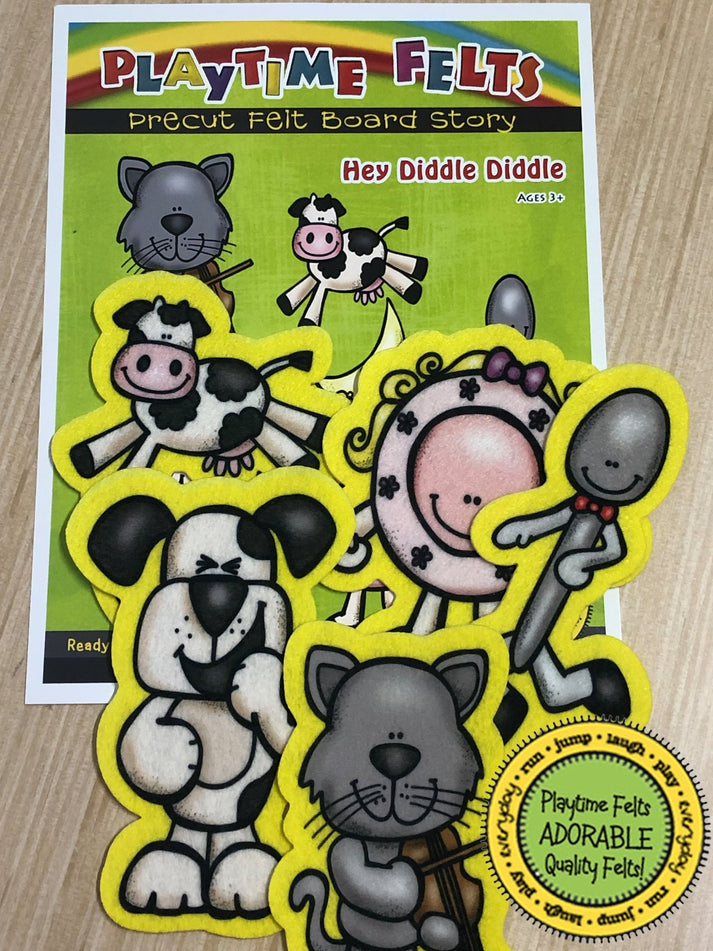 Deb Diddle Hey Diddle Diddle Nursery Rhyme Felt Board Stories – Playtime Felts