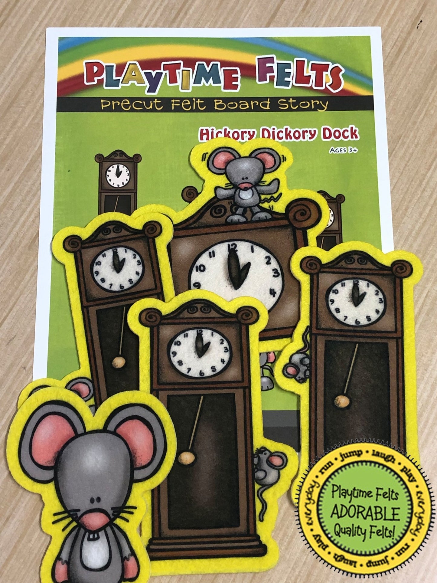 Hickory Dickory Dock | Nursery Rhyme Felt Board Stories - Felt Board Stories for Preschool Classroom Playtime Felts