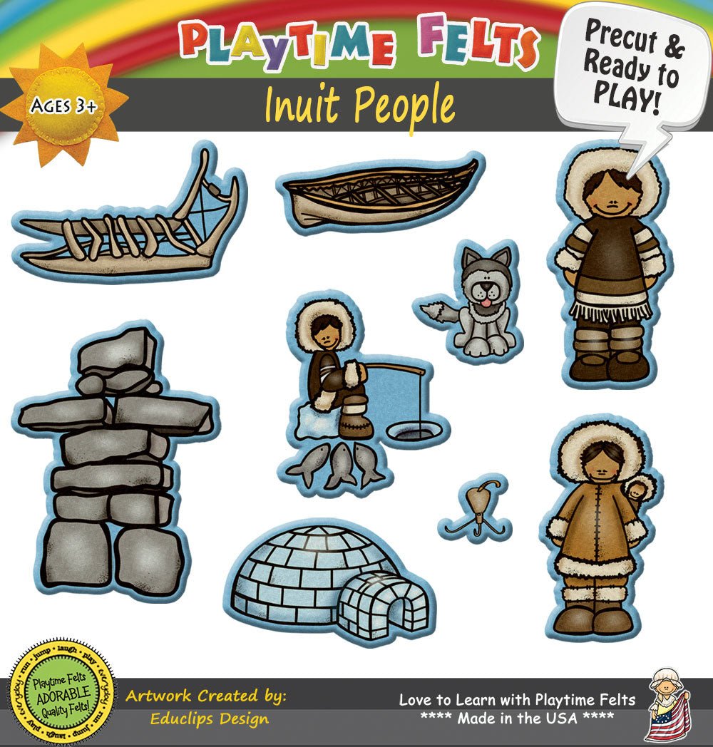 Inuit People | Felt Board Story Set for Preschool - Felt Board Stories for Preschool Classroom Playtime Felts
