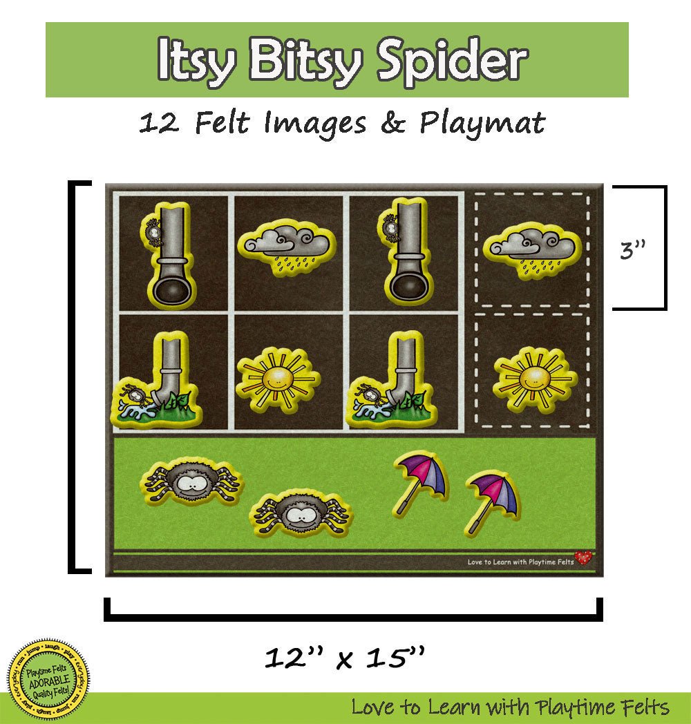 Itsy Bitsy Spider Pattern Games for Preschoolers - Felt Board Stories for Preschool Classroom Playtime Felts