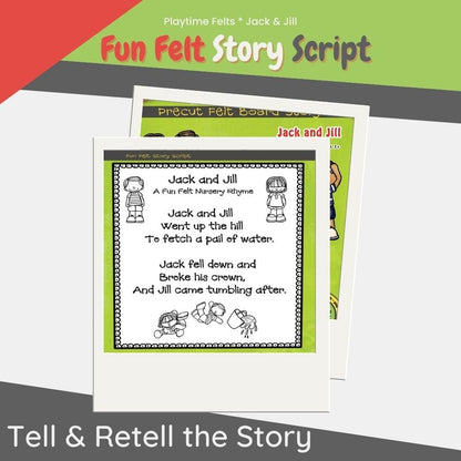 Jack and Jill | Nursery Rhyme Felt Board Stories - Felt Board Stories for Preschool Classroom Playtime Felts