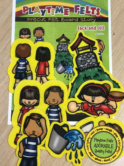 Jack and Jill | Nursery Rhyme Felt Board Stories - Felt Board Stories for Preschool Classroom Playtime Felts