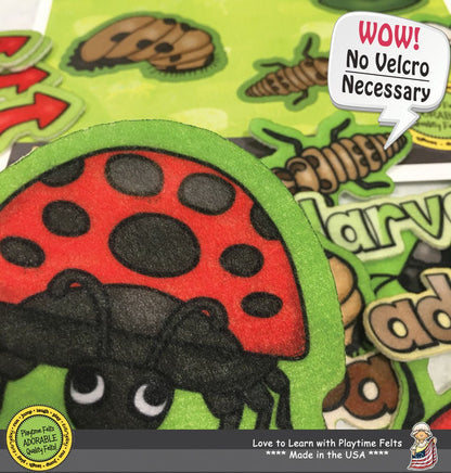 Ladybug Life Cycle | Felt Board Story Set for Preschool - Felt Board Stories for Preschool Classroom Playtime Felts