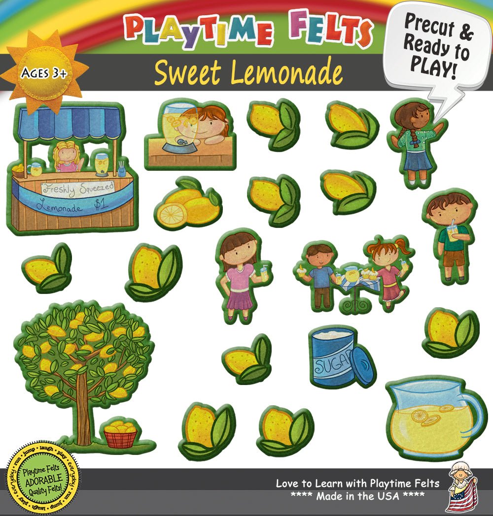 Let's Make Sweet Lemonade for Felt Board Play - Felt Board Stories for Preschool Classroom Playtime Felts