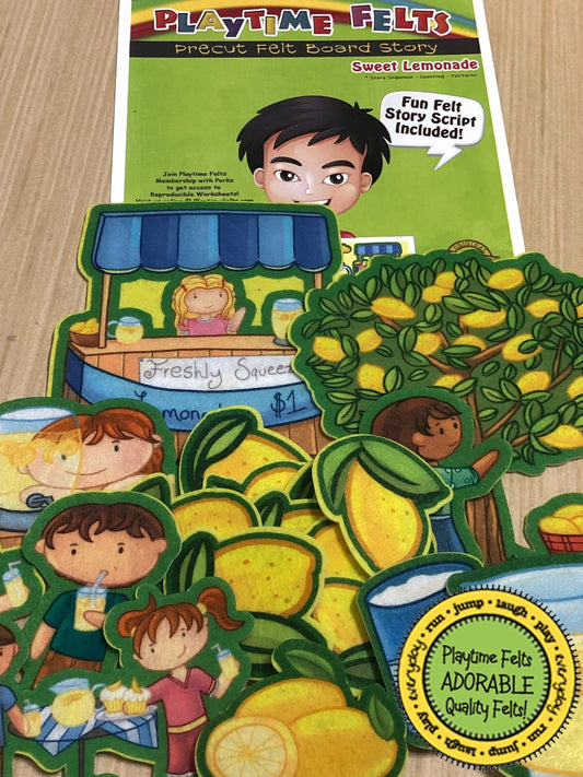 Let's Make Sweet Lemonade for Felt Board Play - Felt Board Stories for Preschool Classroom Playtime Felts